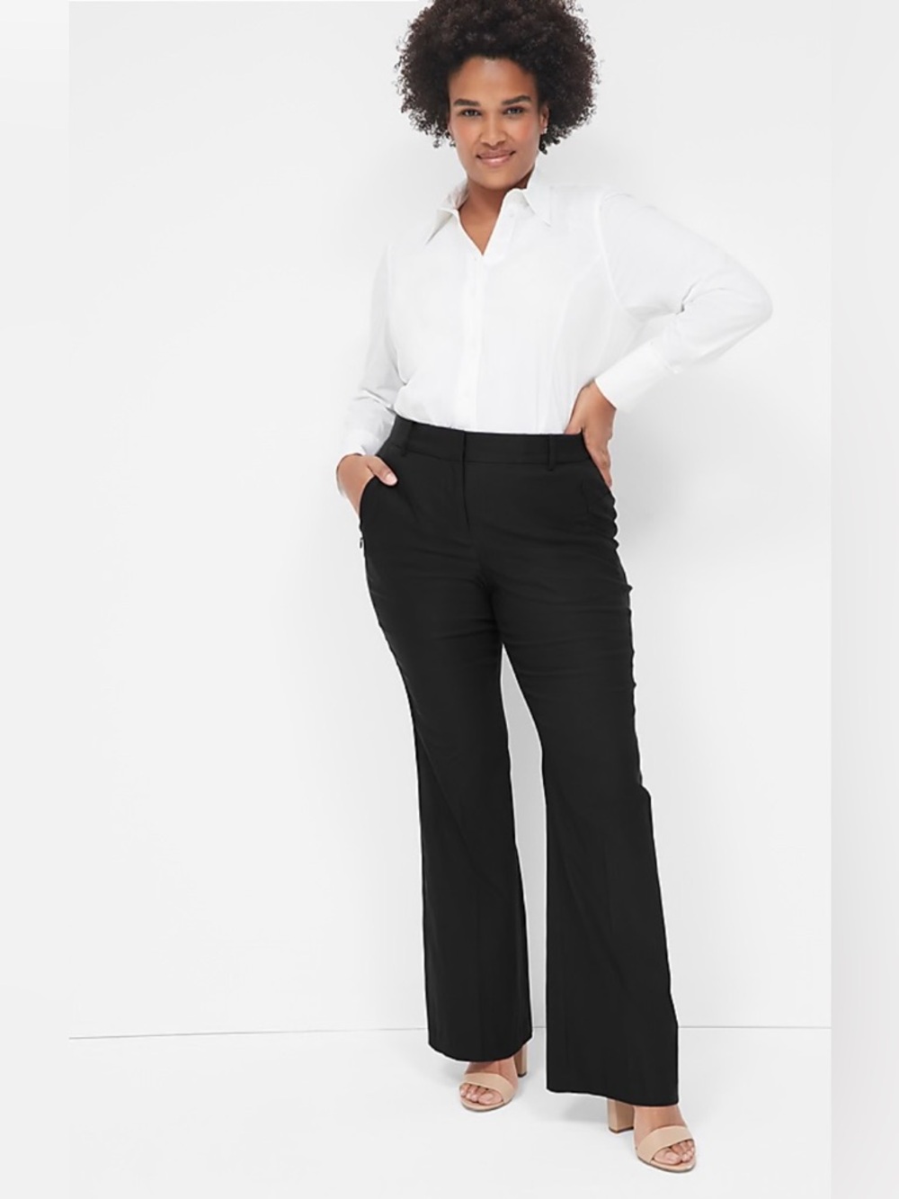 NWT! Lane Bryant 4 Season Bootcut Mid Rise Black Dress Pants 22L Long! Tall!